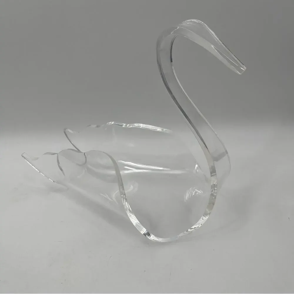 VINTAGE Acrylic Swan Towel Holder Bathroom Multi Use Home Decor Feminine Table